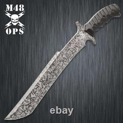 18 M48 OPS Combat Military Fixed Blade MACHETE KNIFE Tactical Bowie with Sheath