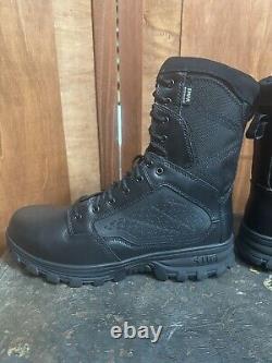 5.11 Evo 8 WP Side-Zip Tactical Boots Black Leather Combat Boots 12312 Size 14