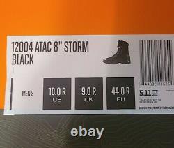 5.11 Tactical A. T. A. C 8 Storm Side Zip Boots Size 10 Black 12004