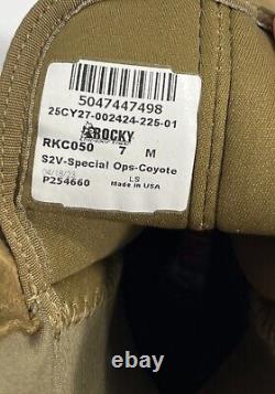 7 M Nib Rocky Rkc050 Mens S2v Tactical Military Combat Boots Coyote Brown
