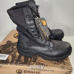 AIRSTEP Army NEW 3024 Black Leather Military Tactical Boot Waterproof Shoe Sz 9