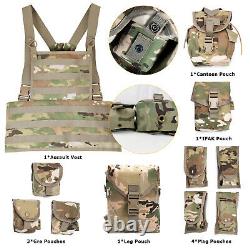 AKMAX Military Tactical Assault Vest Army Combat Chest with MOLLE Pouches OCP