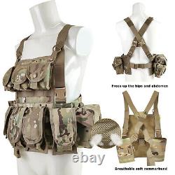 AKMAX Military Tactical Assault Vest Army Combat Chest with MOLLE Pouches OCP