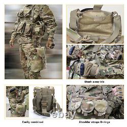 AKMAX Military Tactical Assault Vest Army Combat Chest with MOLLE Pouches OCP