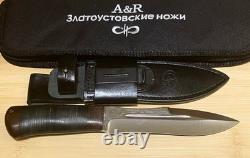 A&R Zlatoust Knife Tactical Hunting Combat Military Leather Handle Russian Knife