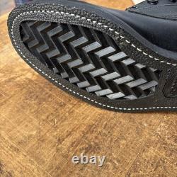Addison Combat Safety Boots Men's 10.5 E Black Leather Rugged Military Tactical