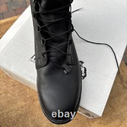 Addison Combat Safety Boots Men's 10.5 E Black Leather Rugged Military Tactical