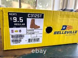 BELLEVILLE Hot Weather Steel Toe TACTICAL BOOTS Coyote C312ST Military NEW 9.5