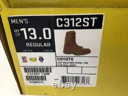 BELLEVILLE Military/Tactical Boot, 13 Size, R, Steel, 1 PR, c312st