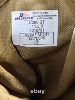 Belleville C300 ST Steel Toe Boots 11.5 R Military Tactical Combat Workwear Tan