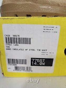 Belleville Military Tactical Boots 775ST Steel Toe Desert Tan 14 W Insulated