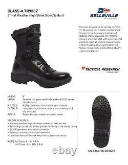 Belleville Tactical Research Men 8 Hot Weather High Shine Side-Zip Boot TR908Z