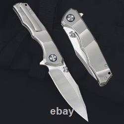 Big Size Titanium Handle Flipper Military Combat Outdoor Tactical Folding Knife