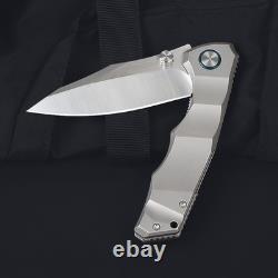 Big Size Titanium Handle Flipper Military Combat Outdoor Tactical Folding Knife