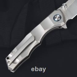 Big Size Titanium Handle Flipper Military Combat Outdoor Tactical Folding Knife