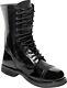 Black Leather Jump Boots Tactical Army Paratrooper Lace Up High Impact 10