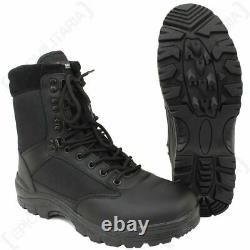 Black Tactical Army Boot with YKK Zipper Military Cadets Airsoft Work Combat