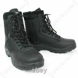 Black Tactical Army Boot with YKK Zipper Military Cadets Airsoft Work Combat
