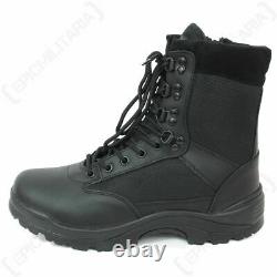 Black Tactical Army Boot with YKK Zipper Military Cadets Airsoft Work Combat