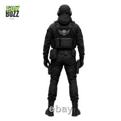 Black Tactical SWAT Combat Uniform Military Cosplay Costume Halloween Outfit Men