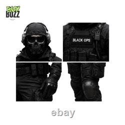 Black Tactical SWAT Combat Uniform Military Cosplay Costume Halloween Outfit Men