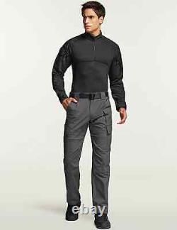 CQR Men's Combat Shirt Tactical 1/4 Zip Assault Long Sleeve Military BDU Shirts