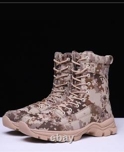Camouflage Tactical Military Boots Work High Tops Combat Desert Hunting Shoes