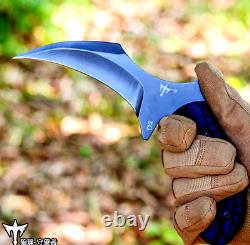 Claw Knife Karambit Full Tang Survival Military Combat Hunting Tactical Camp G10