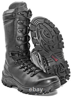 Combat Boots Black Leather Mens Motorcycle Tactical Boots Airsoft Military