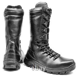 Combat Boots Black Leather Mens Motorcycle Tactical Boots Airsoft Military