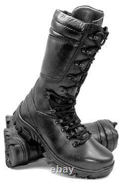 Combat Boots Black Leather Mens Motorcycle Tactical Boots Airsoft Military