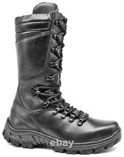 Combat Boots Black Leather Mens Motorcycle Tactical Boots Airsoft Military