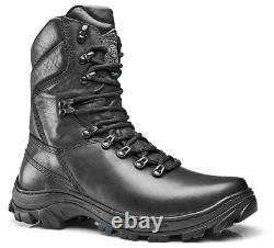 Combat Boots Genuine Black Leather Tactical Motorcycle Military Hunting Lace Up
