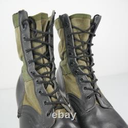 Combat Boots Mens Size 11.5 Green Black Leather Canvas Military Lace Up Tactical