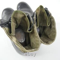 Combat Boots Mens Size 11.5 Green Black Leather Canvas Military Lace Up Tactical