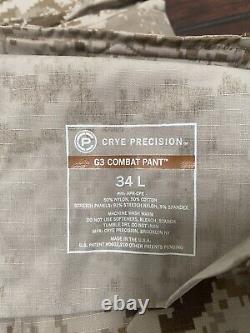 Crye Precision AOR1 G3 Combat Pants 34 LONG Tactical Military