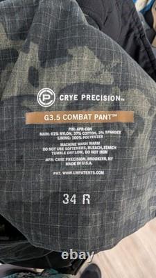 Crye Precision G3.5 Multicam Black Combat Pants 34 Regular Tactical Military