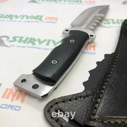 Custom Handmade D2 Steel Tactical Military Knives Pair With Belt Leather Sheaths