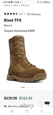 Danner Rivot TFX 1200G Combat Boots Tactical Boot in Coyote Brown Size 10 Wide