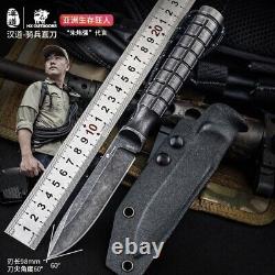 Drop Point Knife Fixed Blade Hunting Combat Tactical Military 5Cr15Mov Steel Cut