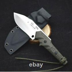 Drop Point Knife Fixed Blade Hunting Survival Wild Tactical Military G10 Handle