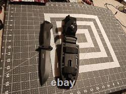 Drop Point Knife Serrated Fixed Blade Hunting Tactical Survival Combat Military
