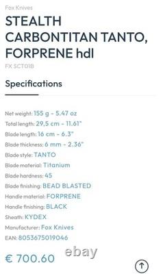 Fox Military Division Titanium Combat Knife