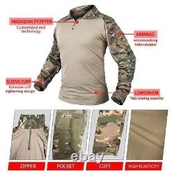 G3 Folded Tactical Shirts Men Pants Military Combat Uniform +Pads Airsoft Suits