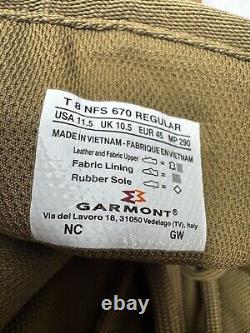 GARMONT TACTICAL T8 NFS 670 Military Combat Boots COYOTE $175 SIZE 11.5 UNISEX