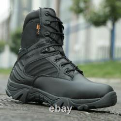 Genuine Leather Waterproof Lace Up Tactical Boot Fashion Motorcycle Combat Ankle