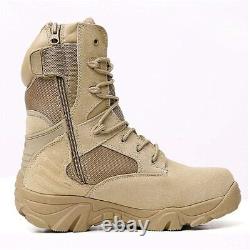 HARGLESMAN Men's Tactical Boots 8 Inches Combat Military Work Desert Leather Boo
