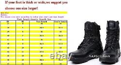 HARGLESMAN Men's Tactical Boots 8 Inches Combat Military Work Desert Leather Boo