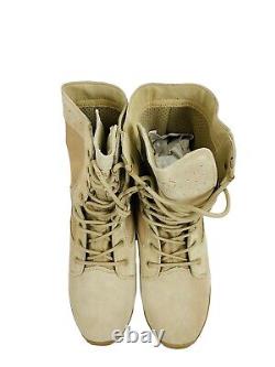 Hanagal Men's Military Tactical Soft Toe Beige Suede Leather Combat Boots Sz 11