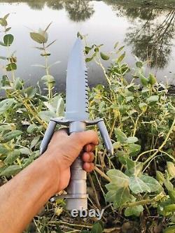 Handmade Stainless Steel Tactical Knife Fixed Blade Military Combat Bowie Knife